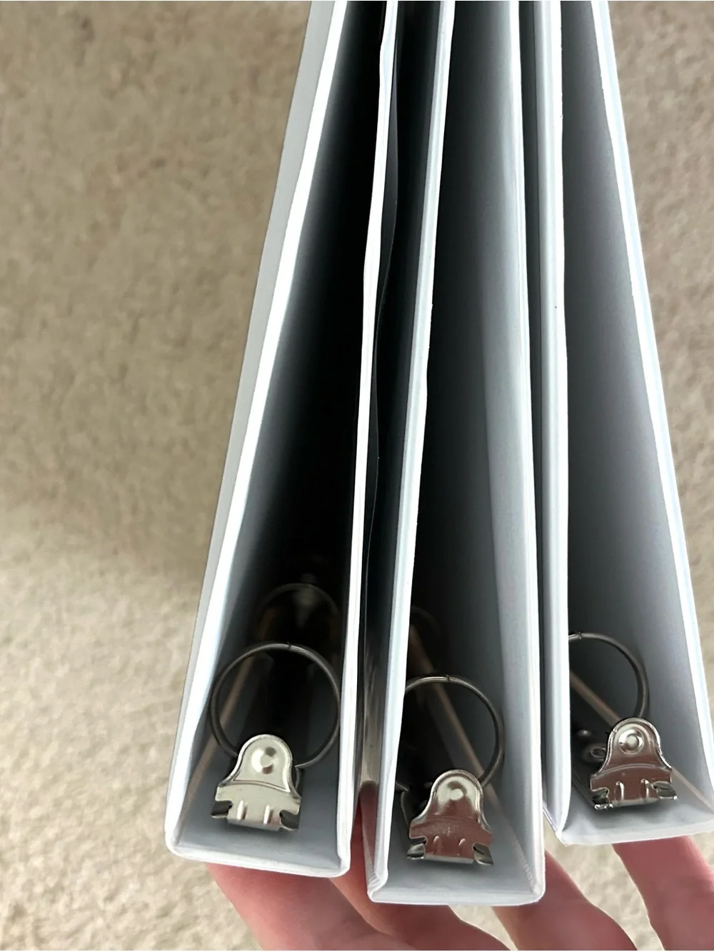 NEW White 3-Ring 1” Binders - Pack of 3